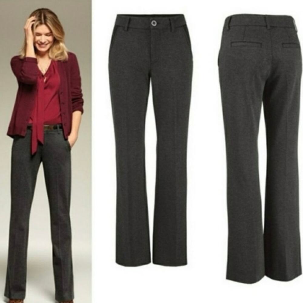 Cabi promotion trousers mid rise bootcut flare charcoal gray office pants size 4
